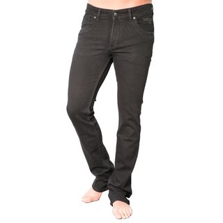V.I.P. Collection Men's Black Zippered Fly Slim and Stretch Jeans