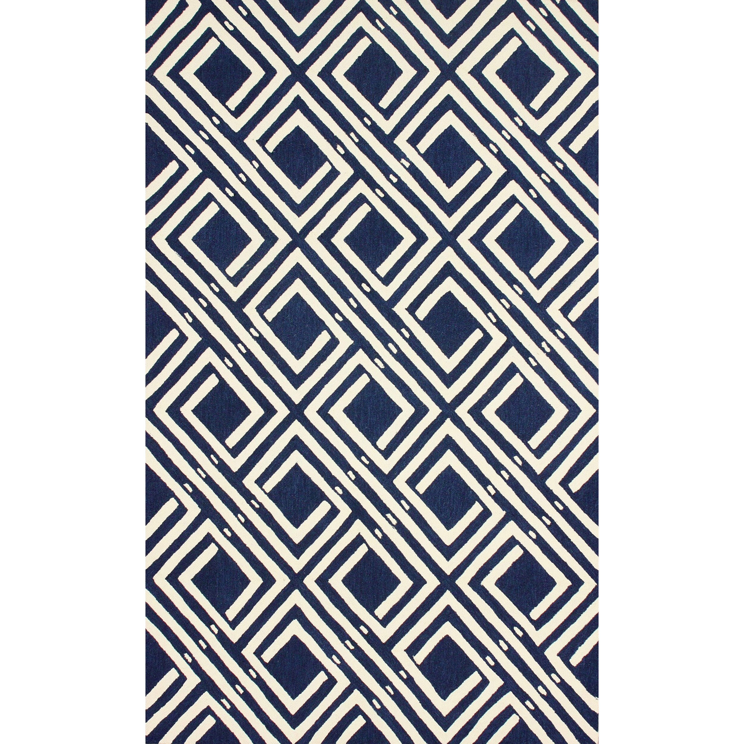 Nuloom Handmade Modern Maze Navy Blue Rug (76 X 96)