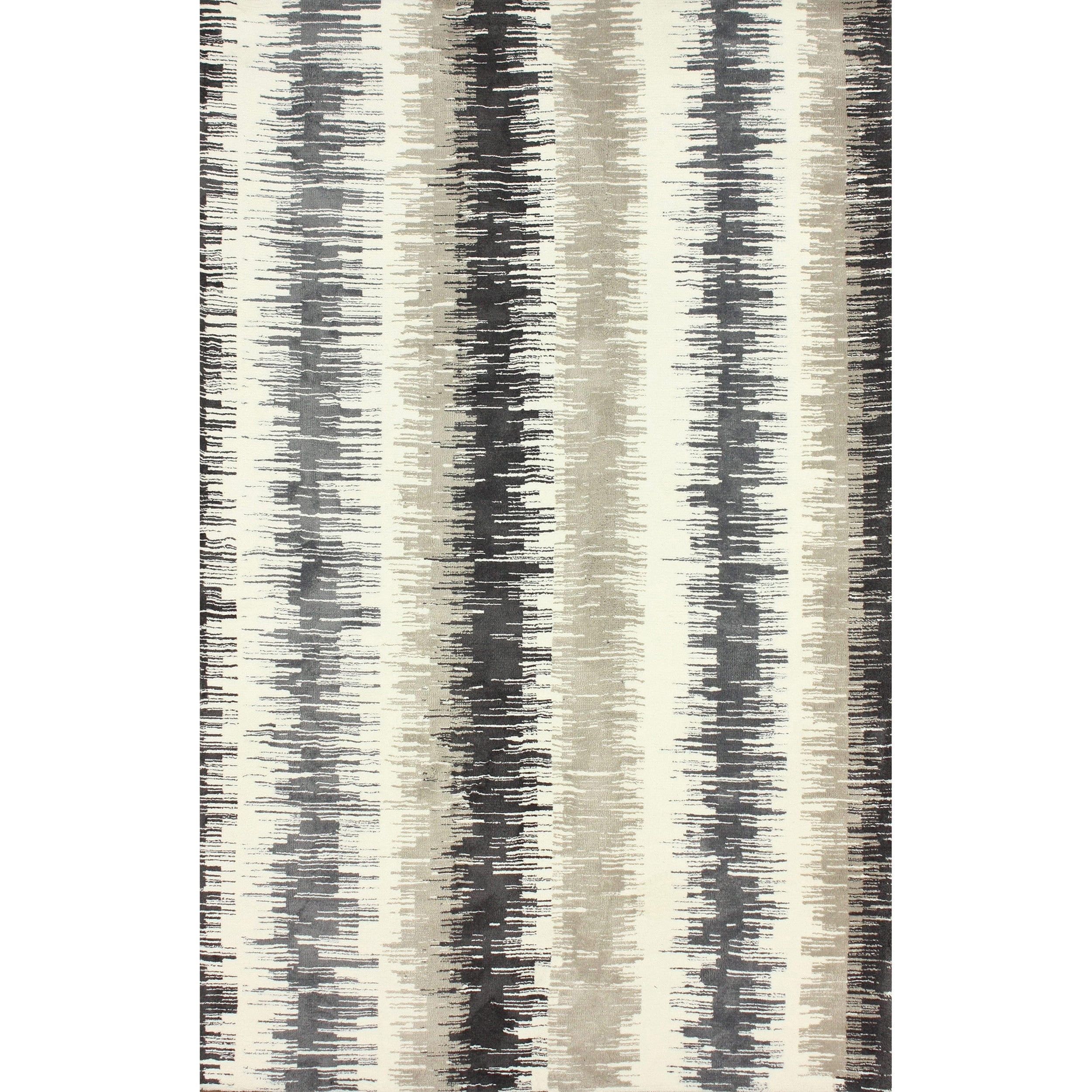 Nuloom Modern Microfiber Ombre Stripes Grey Rug (76 X 96)