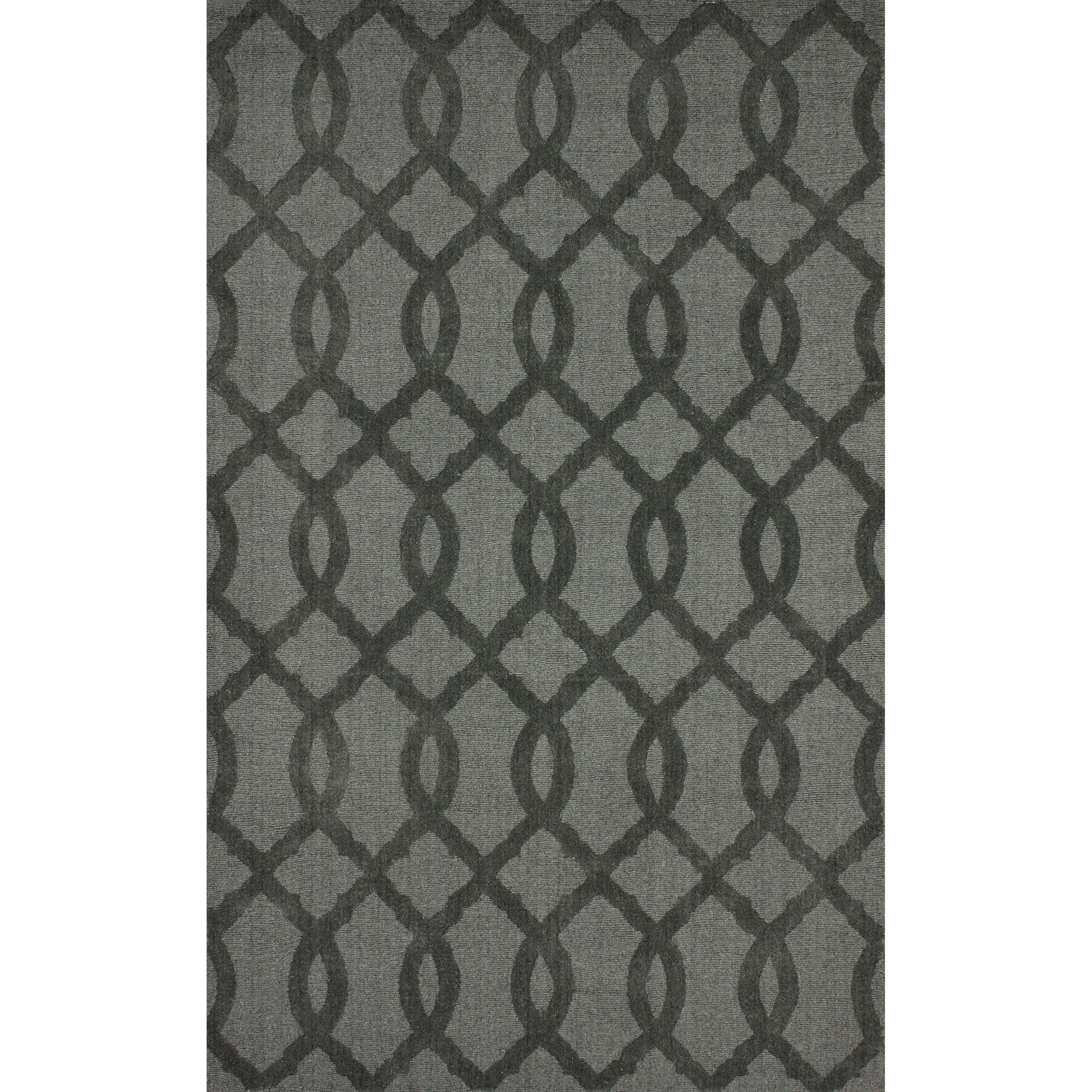 Nuloom Handmade Twirl Lattice Trellis Wool Rug (76 X 96)