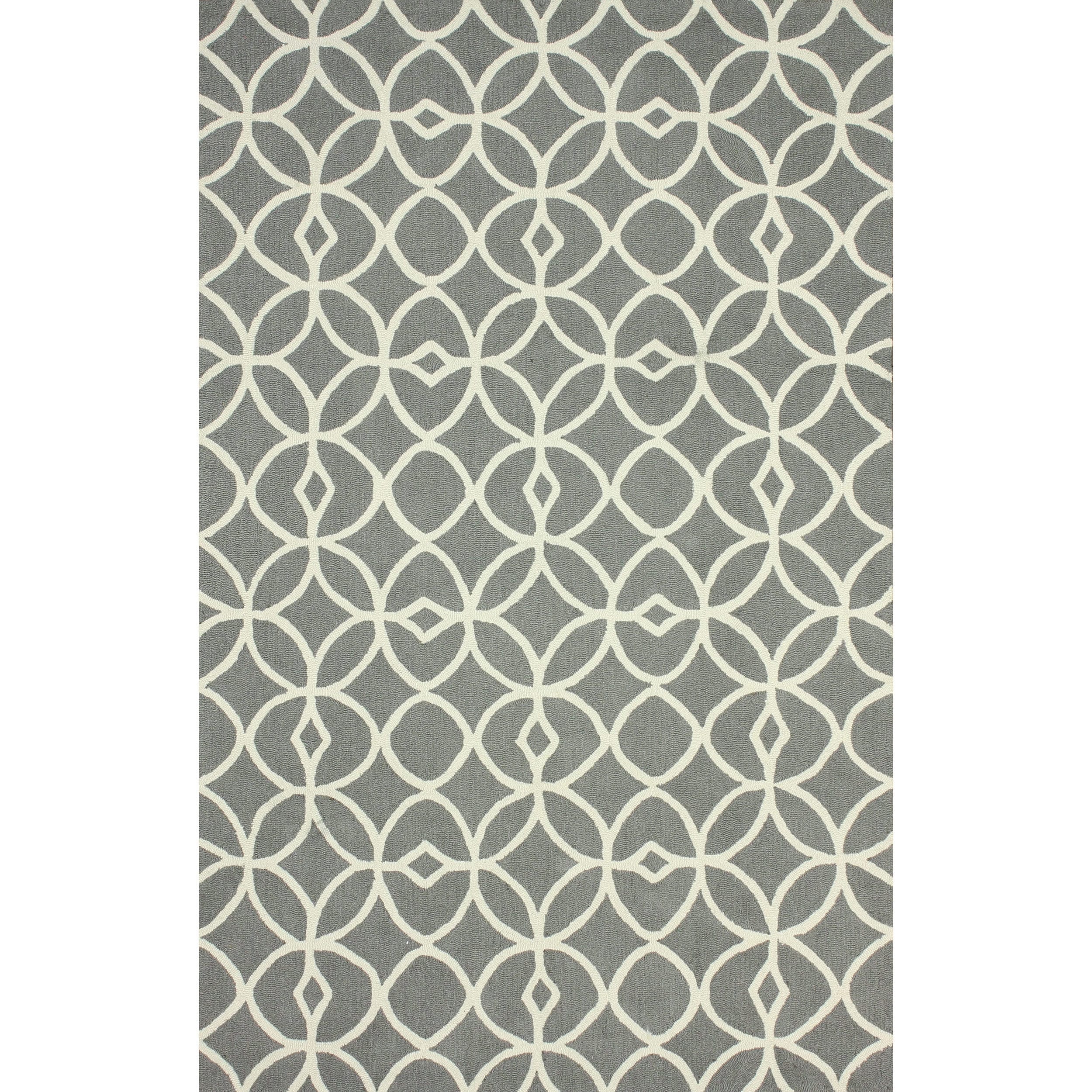 Nuloom Handmade Modern Circle Lattice Trellis Grey Rug (5 X 8)