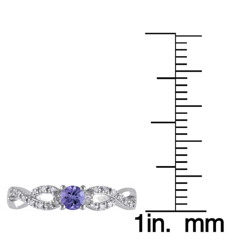 Miadora Sterling Silver Tanzanite and 1/10ct TDW Diamond Ring (H-I, I2-I3)