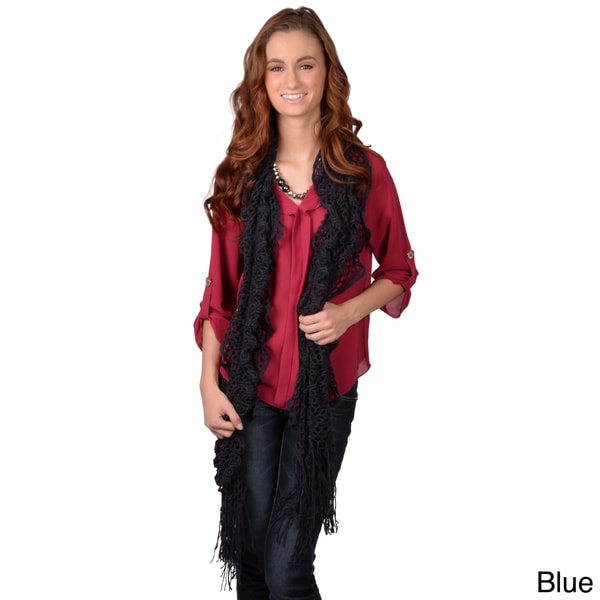 Journee Collection Women's Crochet Fringe Scarf Journee Collection Scarves