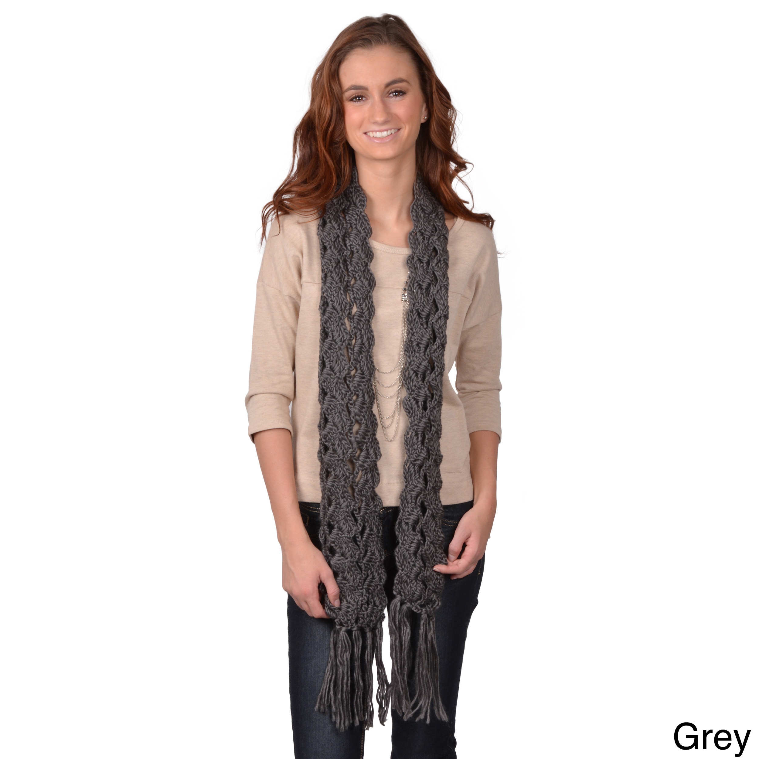 Journee Collection Womens Fringe Knit Scarf