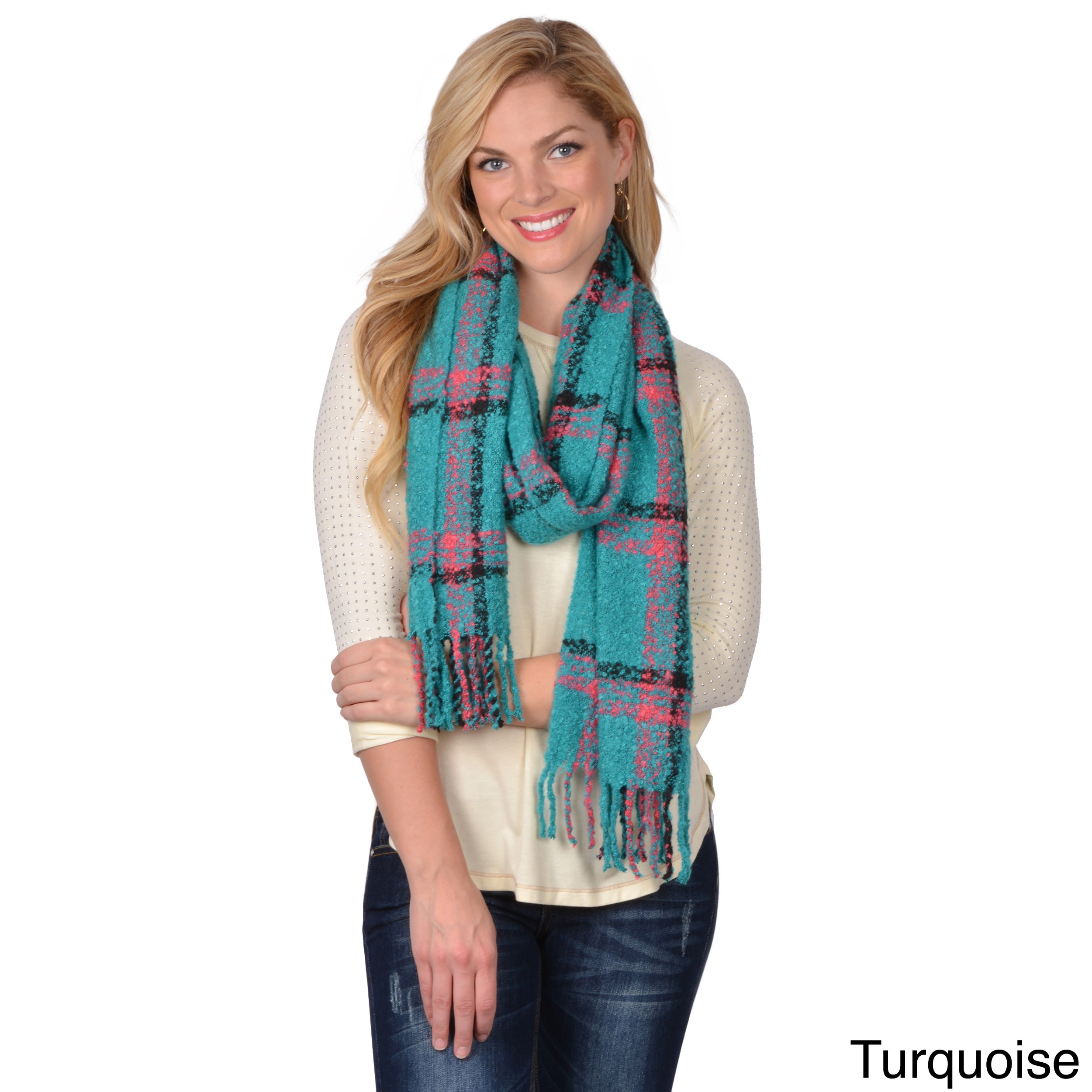 Acrylic Journee Collection Womens 100 percent Fashion Fringe Scarf