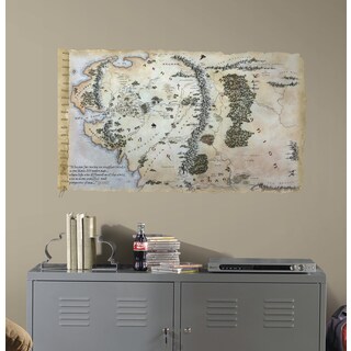 The Hobbit Middle Earth Map Peel & Stick Giant Wall Decals