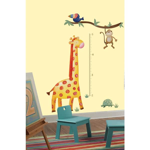 slide 2 of 4, Jungle Adventure Giraffe Peel & Stick Growth Chart