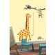 preview thumbnail 1 of 2, Jungle Adventure Giraffe Peel & Stick Growth Chart