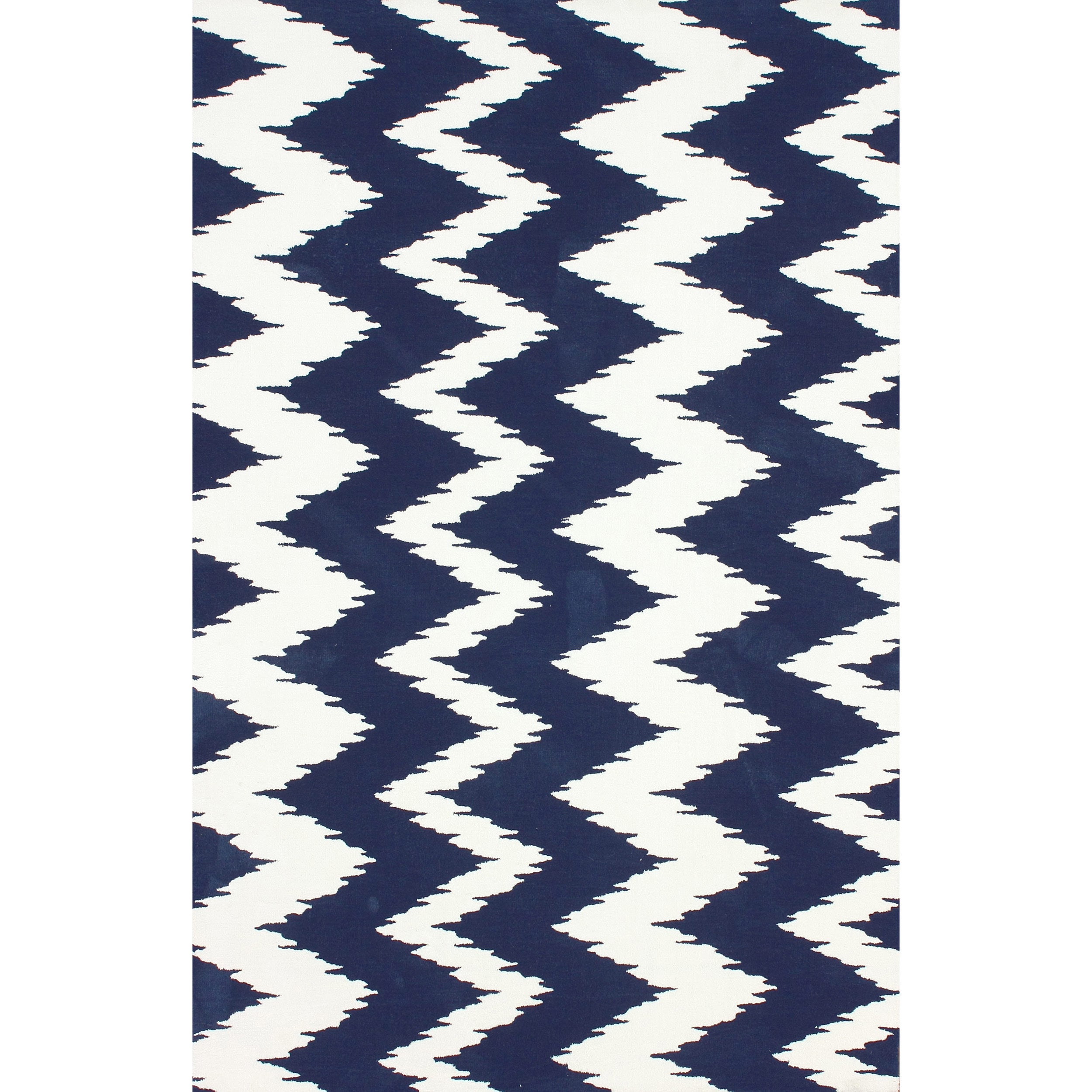 Nuloom Modern Vertical Chevron Microfiber Navy Rug (5 X 8)