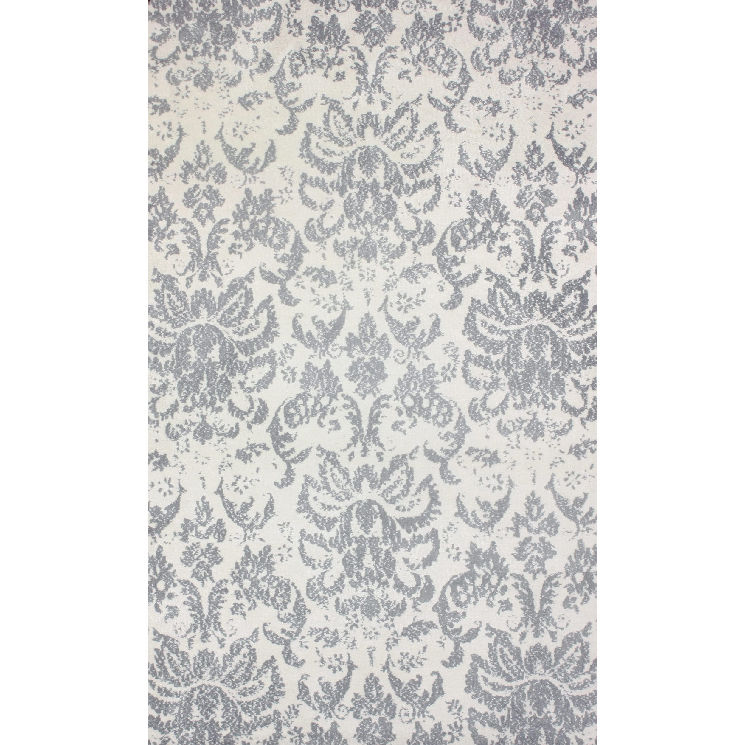 Nuloom Transitional Damask Microfiber Grey Rug (5 X 8)