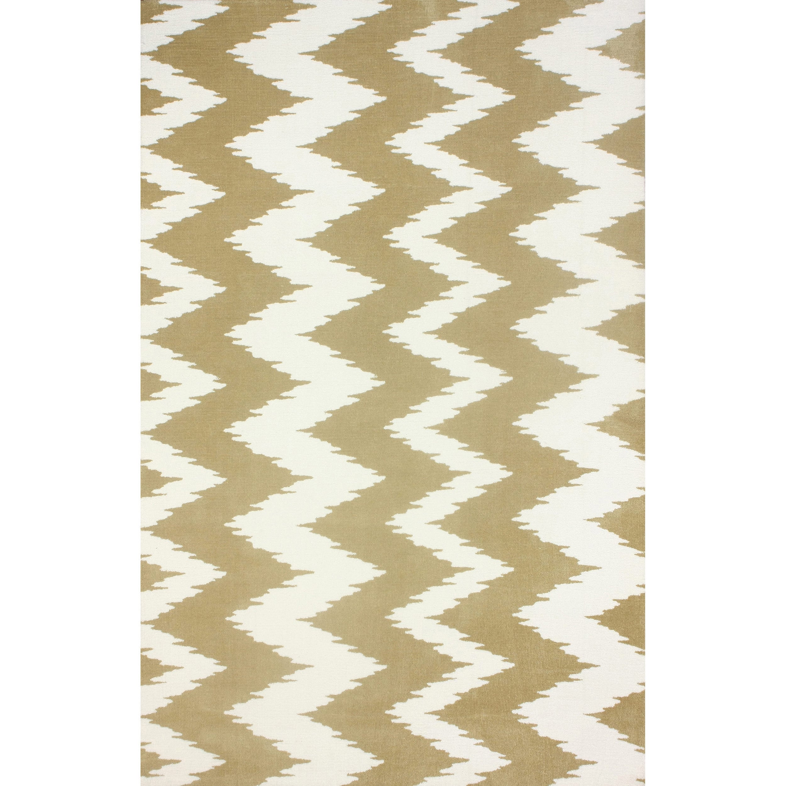 Nuloom Modern Vertical Chevron Microfiber Beige Rug (5 X 8)