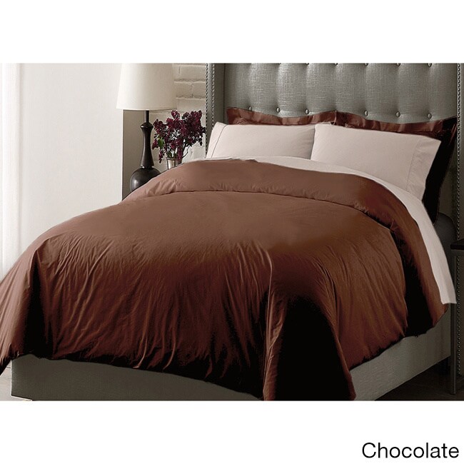 Blue Ridge Home Fashions Inc Oversize Cotton 3 piece Duvet Cover Set Brown Size Twin