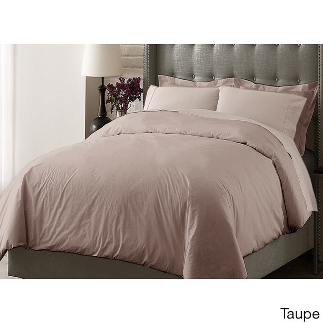 Blue Ridge Home Fashions Inc Oversize Cotton 3 piece Duvet Cover Set Tan Size Twin