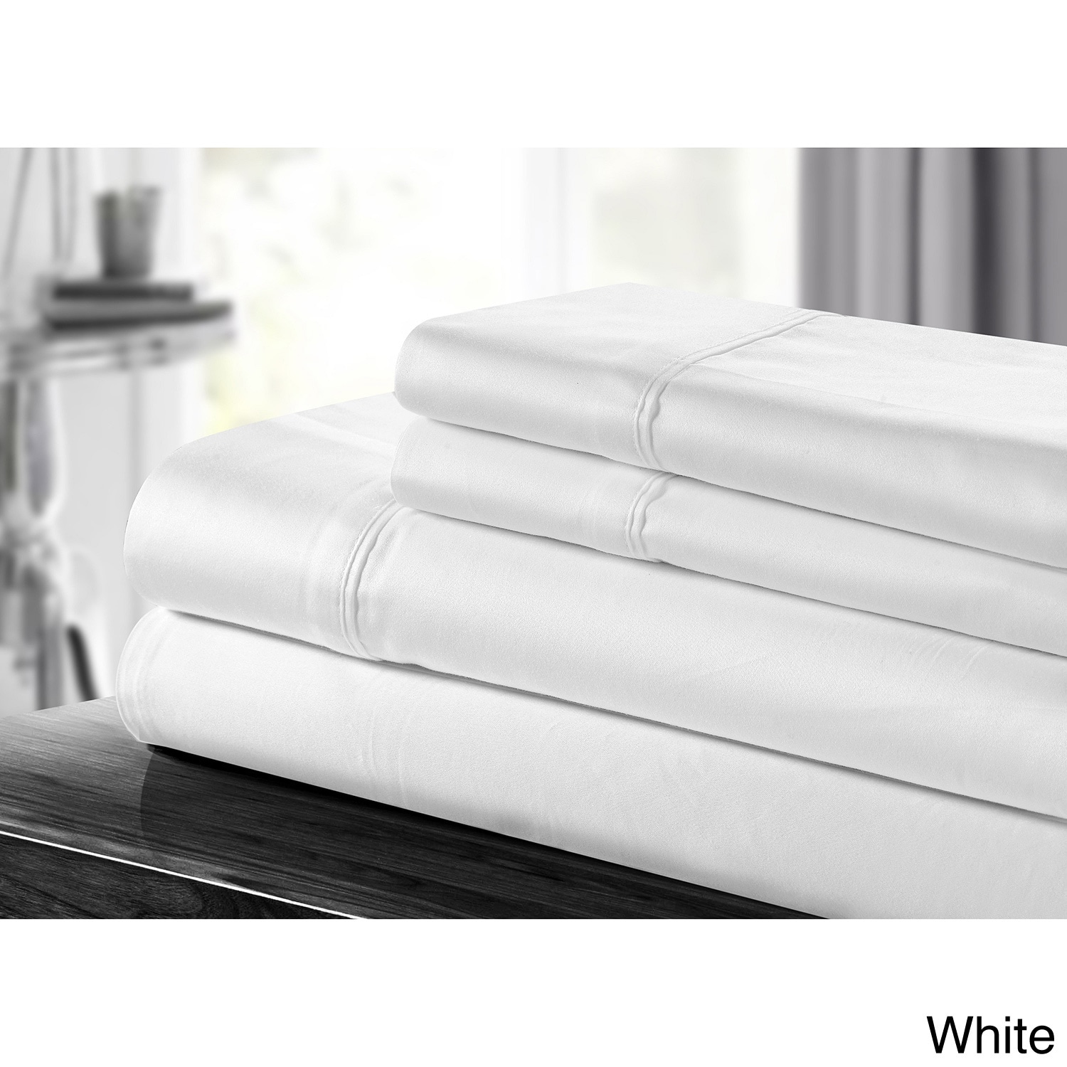 Chic Chic Home 500 Thread Count Cotton 4 piece Sheet Set White Size King