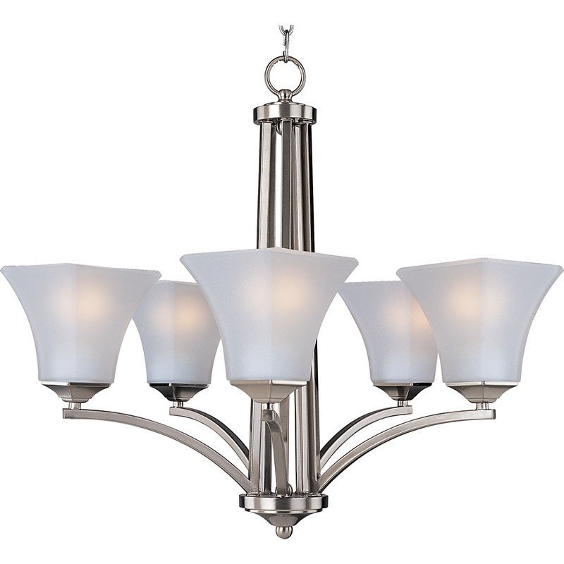 Maxim Aurora 5-light Chandelier (satin nickel) - Chandeliers For Bedrooms by Overstock.com
