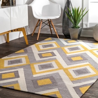 nuLOOM Handmade Geometric Triangle Grey Rug (5' x 8') - 5' x 8'