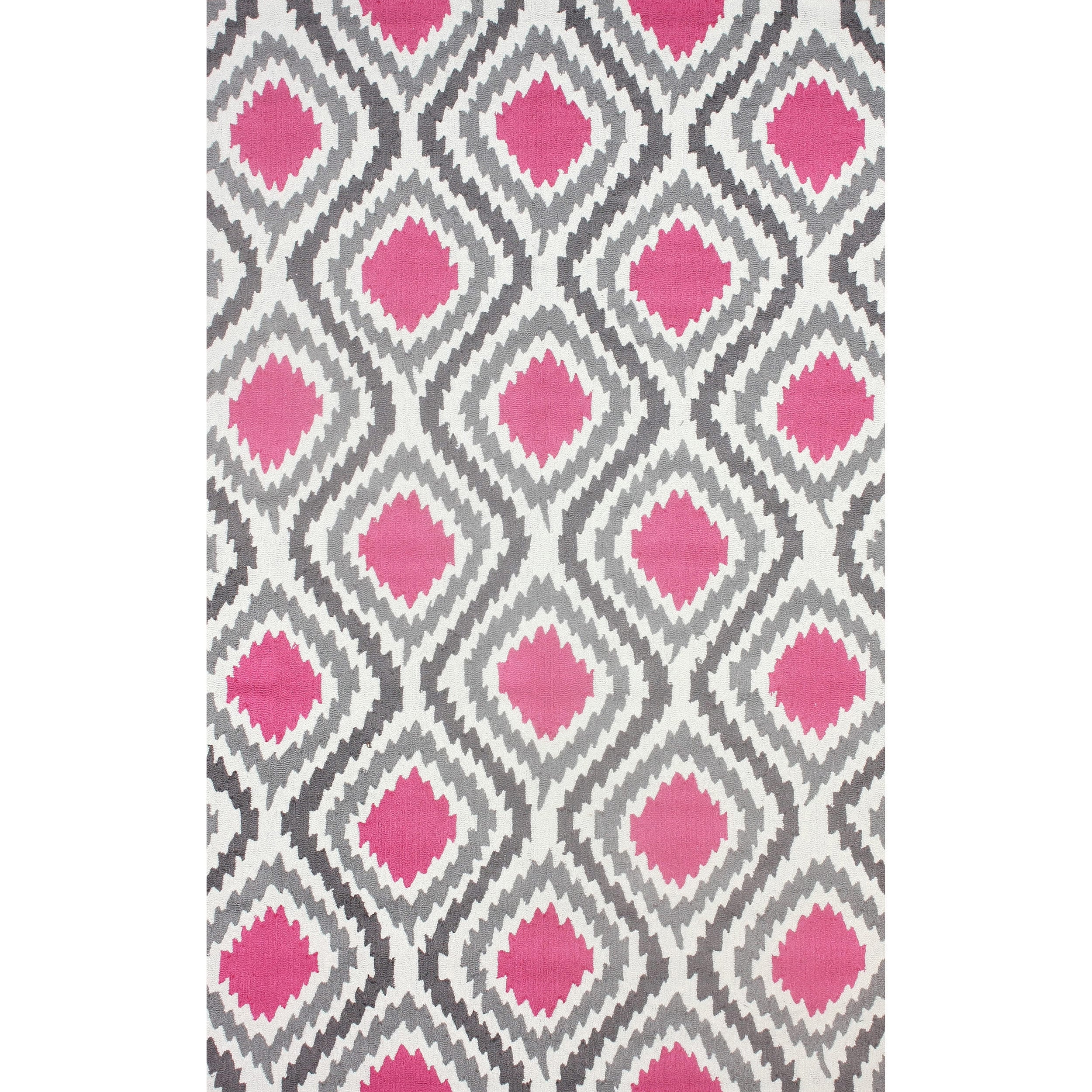 Nuloom Hanmade Modern Ikat Pink Rug (5 X 8)