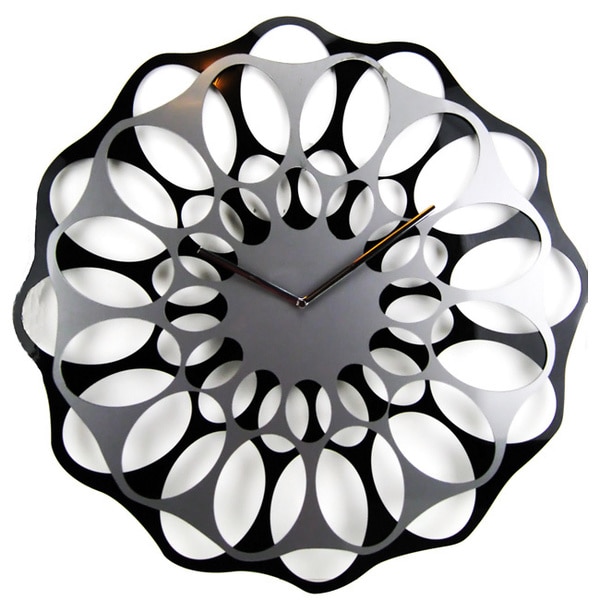 Modern Mid-century 19-inch Laser Etch Interlace Clock