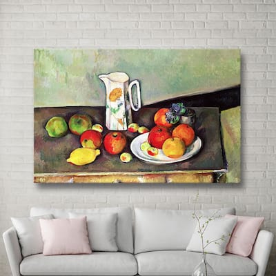 Paul Cezanne 'Still Life with Milk Jug and Fruit' Canvas Art