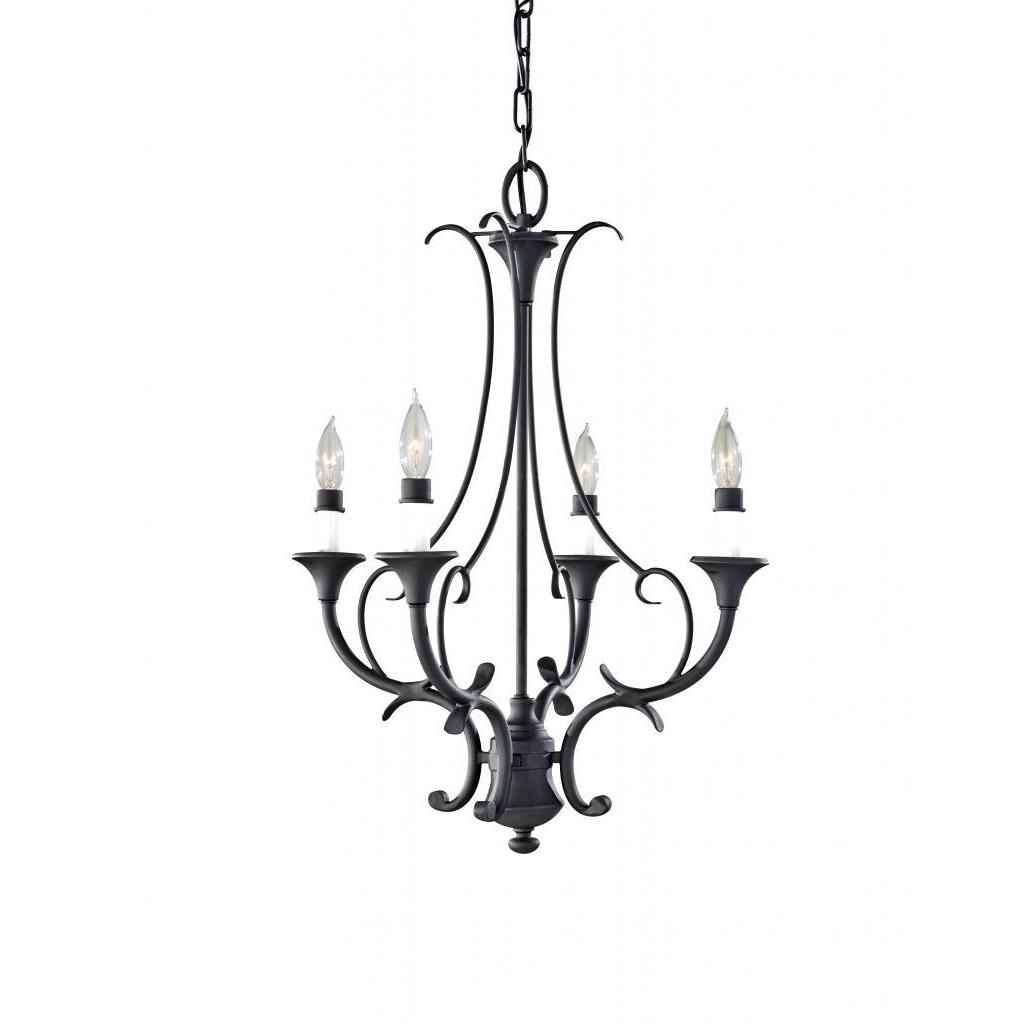 Black 4 light Peyton Mini Chandelier