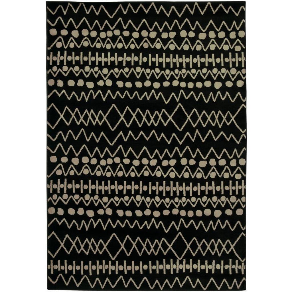 Power Loomed Handicraft Imports Gibraltar Black Area Rug (92 X 126)