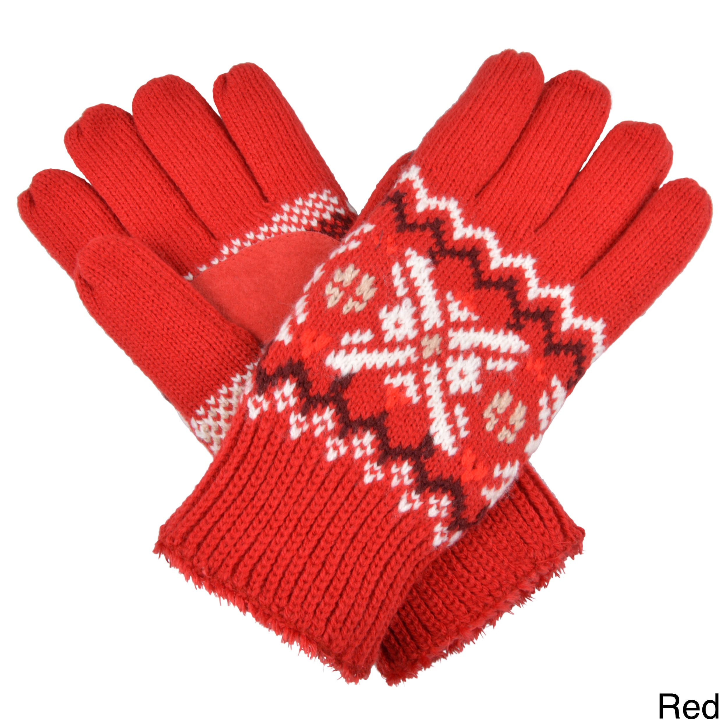 Isotoner Womens Acrylic Knit Snowflake Pattern Gloves