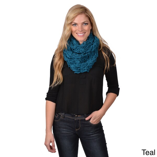 Journee Collection Womens Solid Color Knit Figure 8 Scarf  