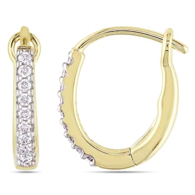 Miadora 14k Yellow Gold 1/6ct TDW Diamond Earrings