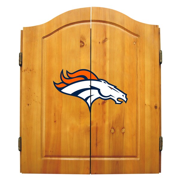 Shop NFL Denver Broncos Wooden Dartboard Set Free Shipping