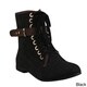 lace up low heel booties