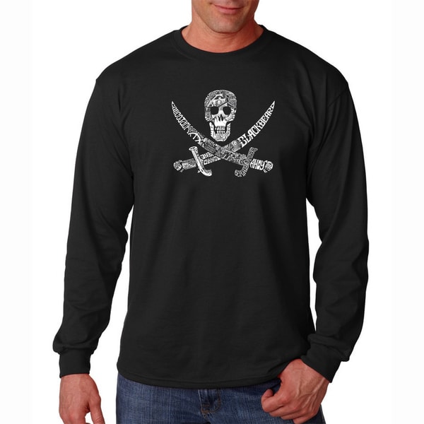 Men's 'Pirate Pictures' Long Sleeve T shirt Los Angeles Pop Art Casual Shirts