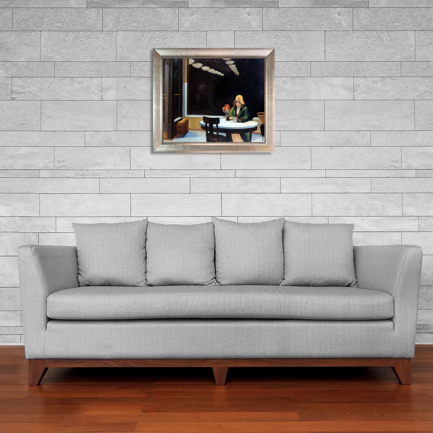 La Pastiche Edward Hopper 'Automat' Hand Painted Framed Canvas Art On