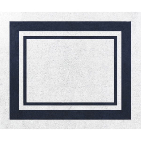 Sweet Jojo Designs White and Navy Modern Hotel Accent Floor Rug