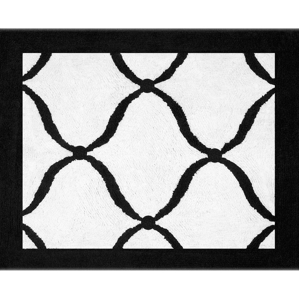 Sweet Jojo Designs Black And White Princess Accent Floor Rug