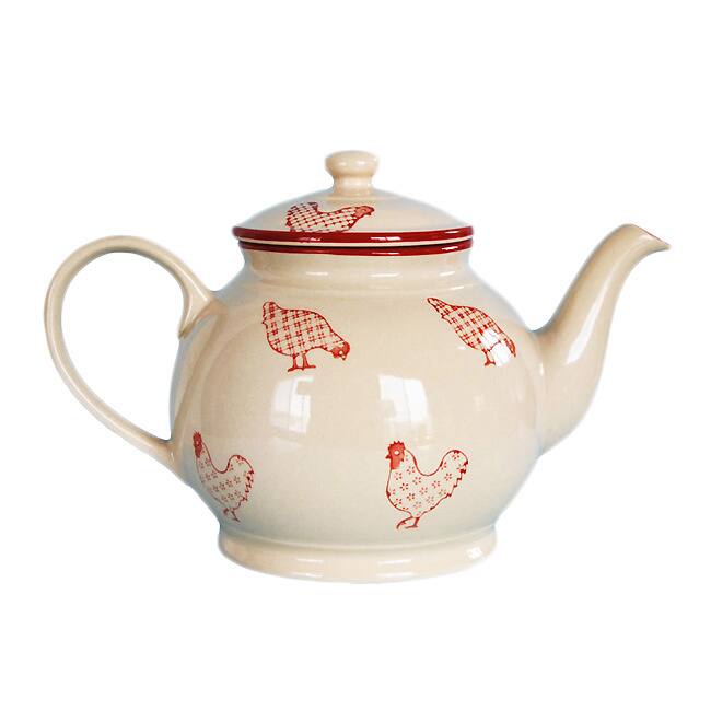 Barnyard Style Red/ Cream Tea/ Coffee Pot