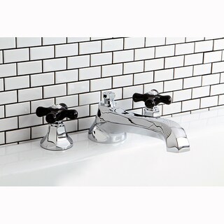 Chrome and Black Widespread Roman Tub Filler