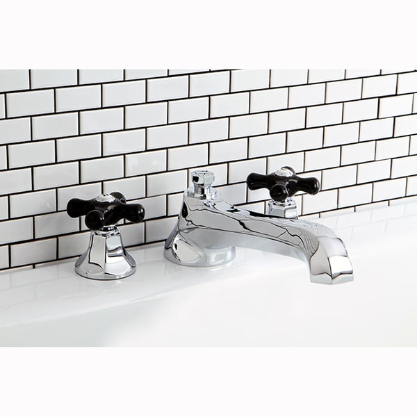 Chrome and Black Widespread Roman Tub Filler   15875127  