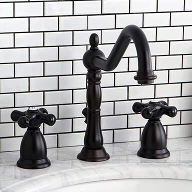 Kingston Brass Victorian Oil Rubbed Bronze & Black Widespread Bathroom Faucet