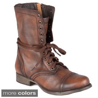 Steve Madden Women's 'Troopa' Lace-Up Round Toe Combat Boots ...