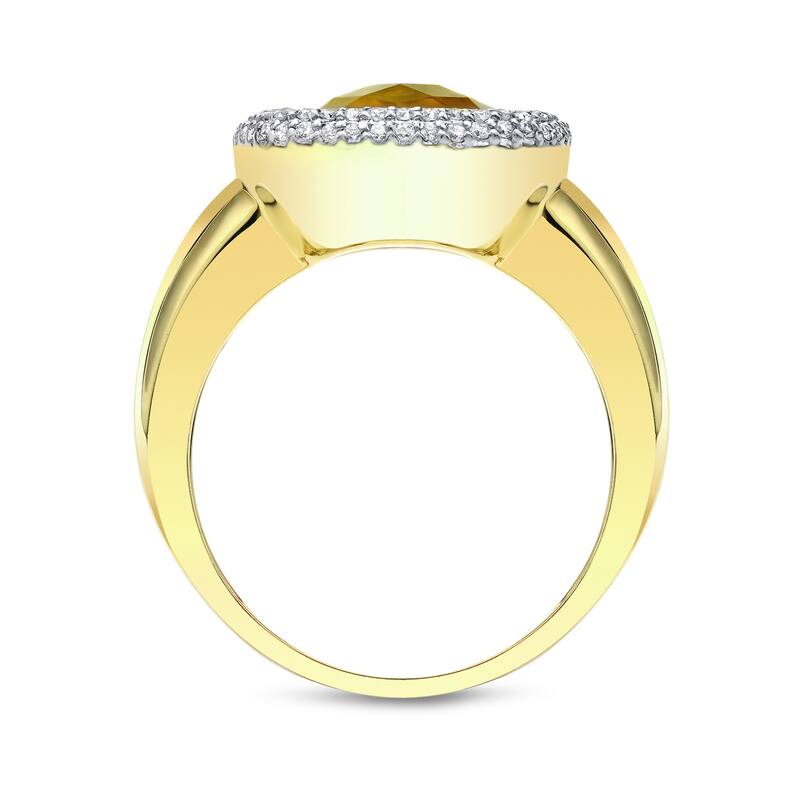 Auriya 14k Two-tone Gold 1/4ct TDW Citrine and Diamond Ring (H-I, SI1-SI2)