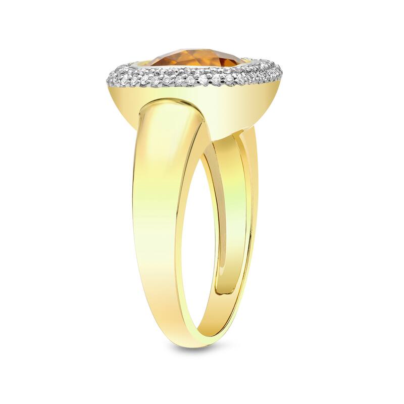Auriya 14k Two-tone Gold 1/4ct TDW Citrine and Diamond Ring (H-I, SI1-SI2)
