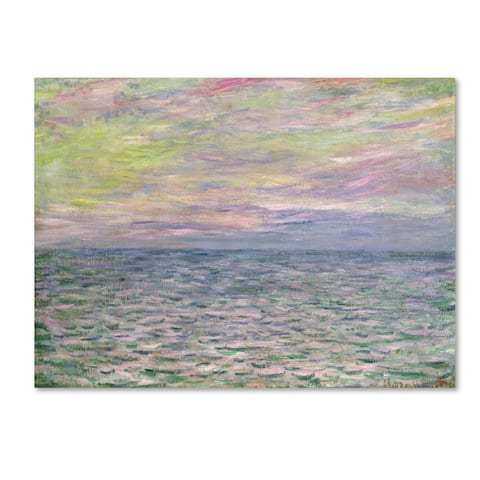 Claude Monet 'Coucher de Soleil a Pourville' Canvas Art - Multi