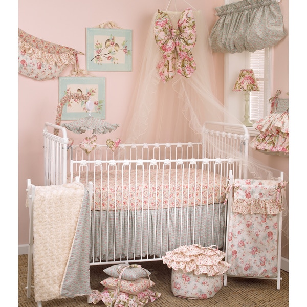 shop floral crib bedding set tea party 7-piece set - on sale - free
