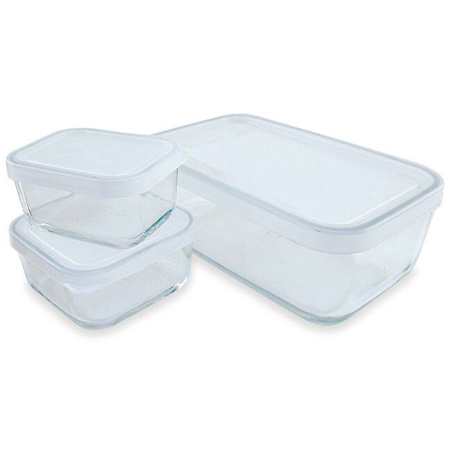 Storage Dishes with Clear Lids - Set of 3