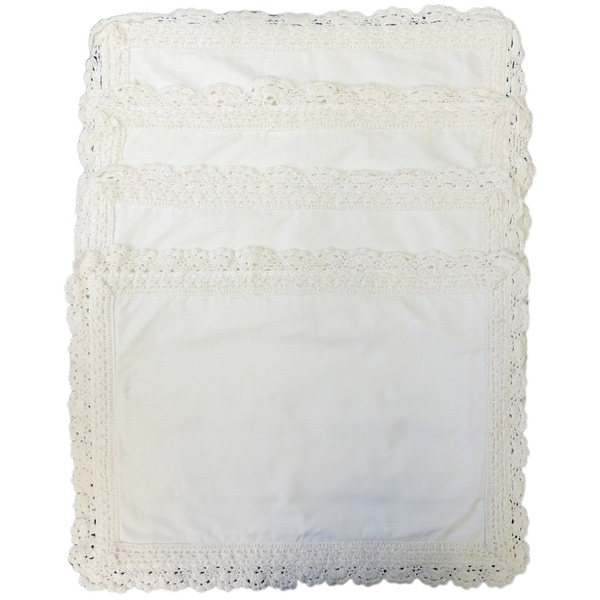 Shop Vintage White or Ivory Crochet Placemats (Set of 4) Free