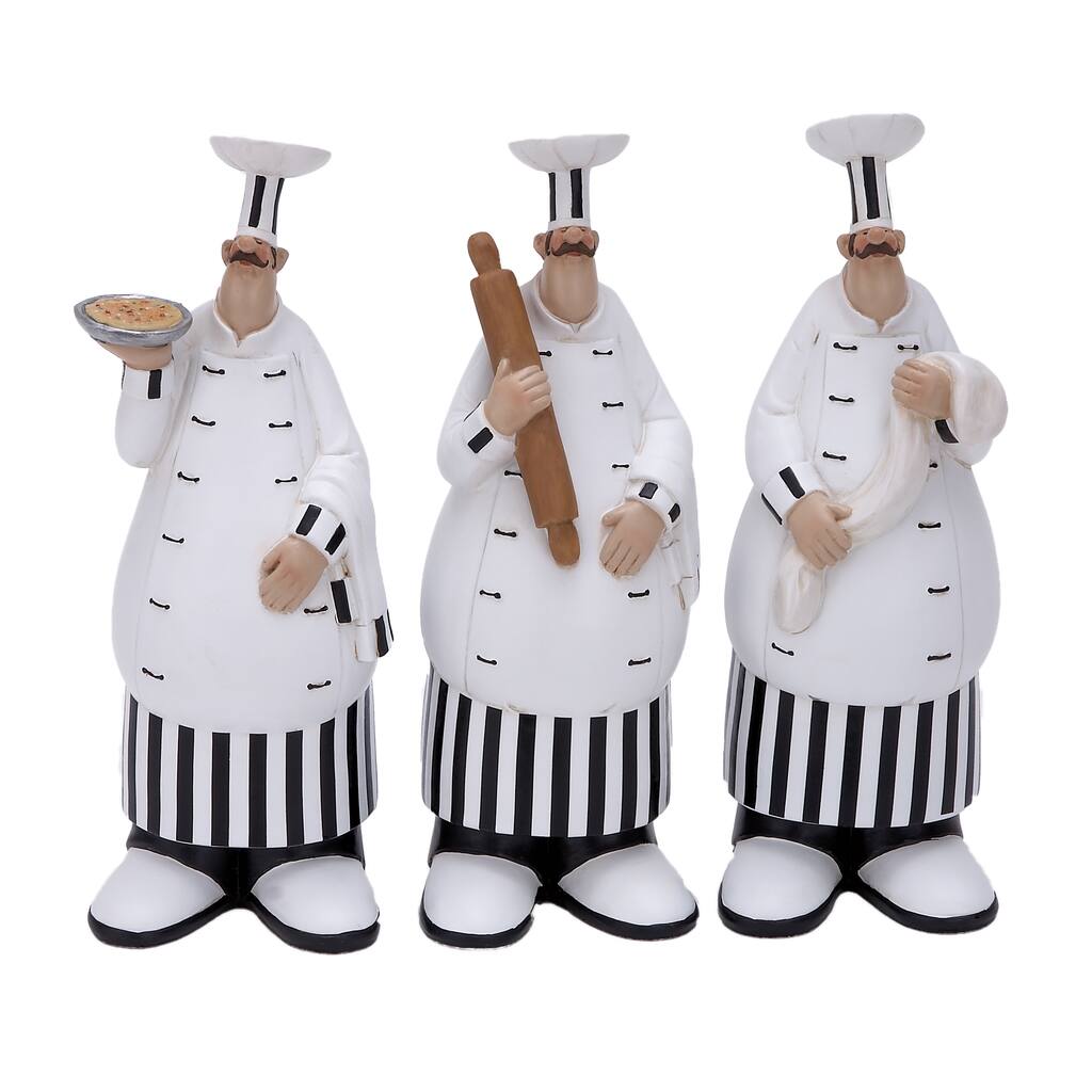 Fat Chef Polystone Chef Statues (Set of 3)