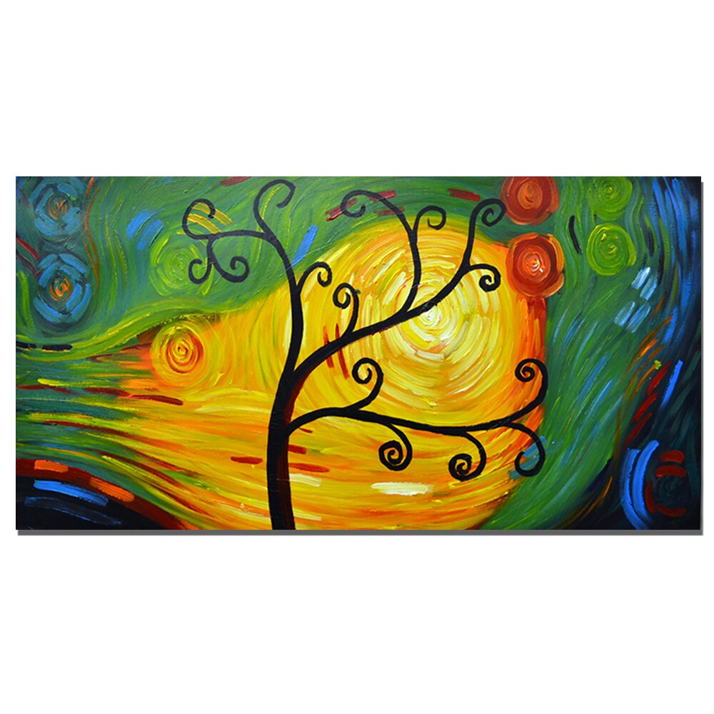 Hand Painted Vivid Colors Abstract Tree Art