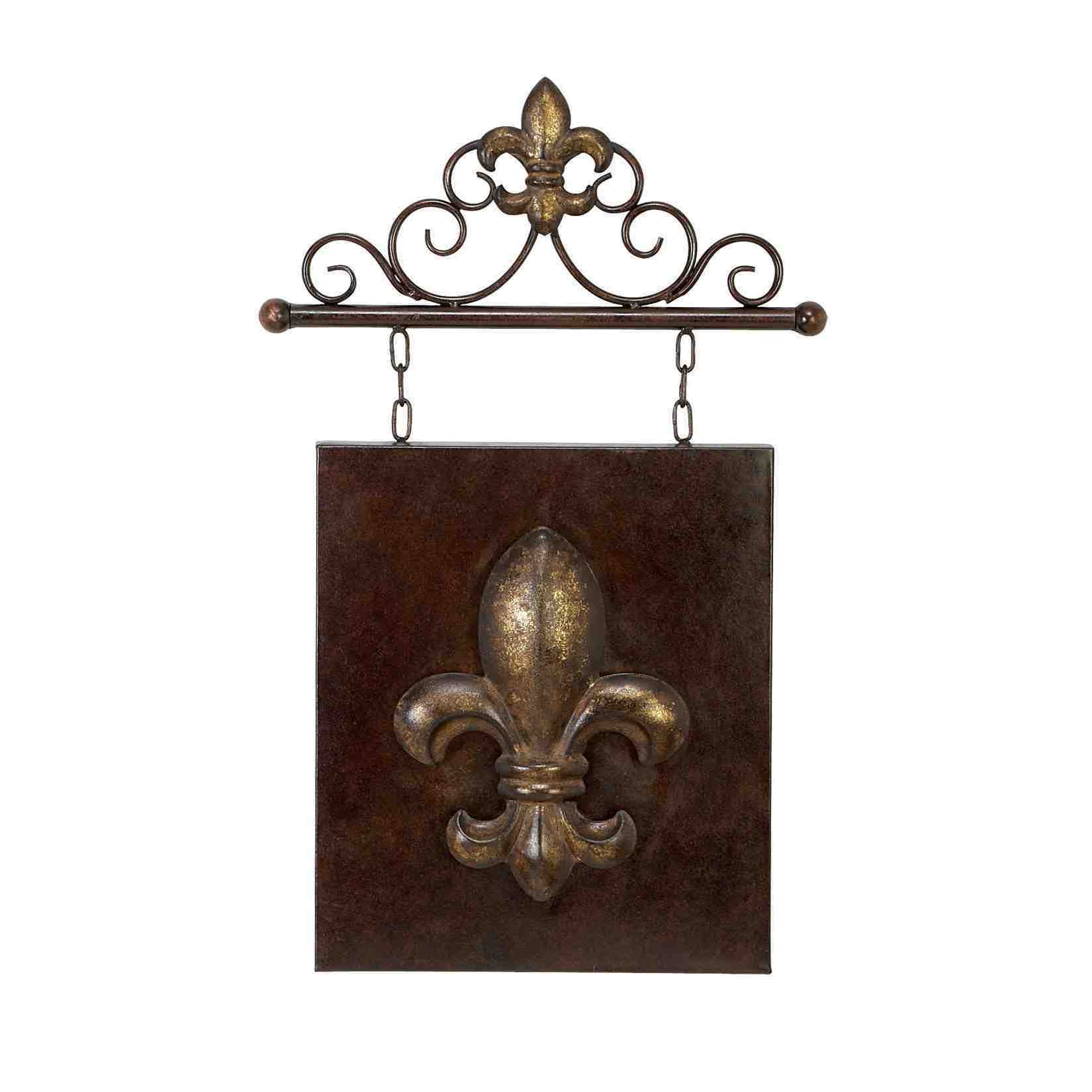 15 inch Metal Fleur de lis Wall Decor (Pewter/copperMaterial Rust free metal alloyQuantity One (1)Setting IndoorDimensions 23 inches high x 15 inches wide  Rust free metal alloyQuantity One (1)Setting IndoorDimensions 23 inches high x 15 inches wid