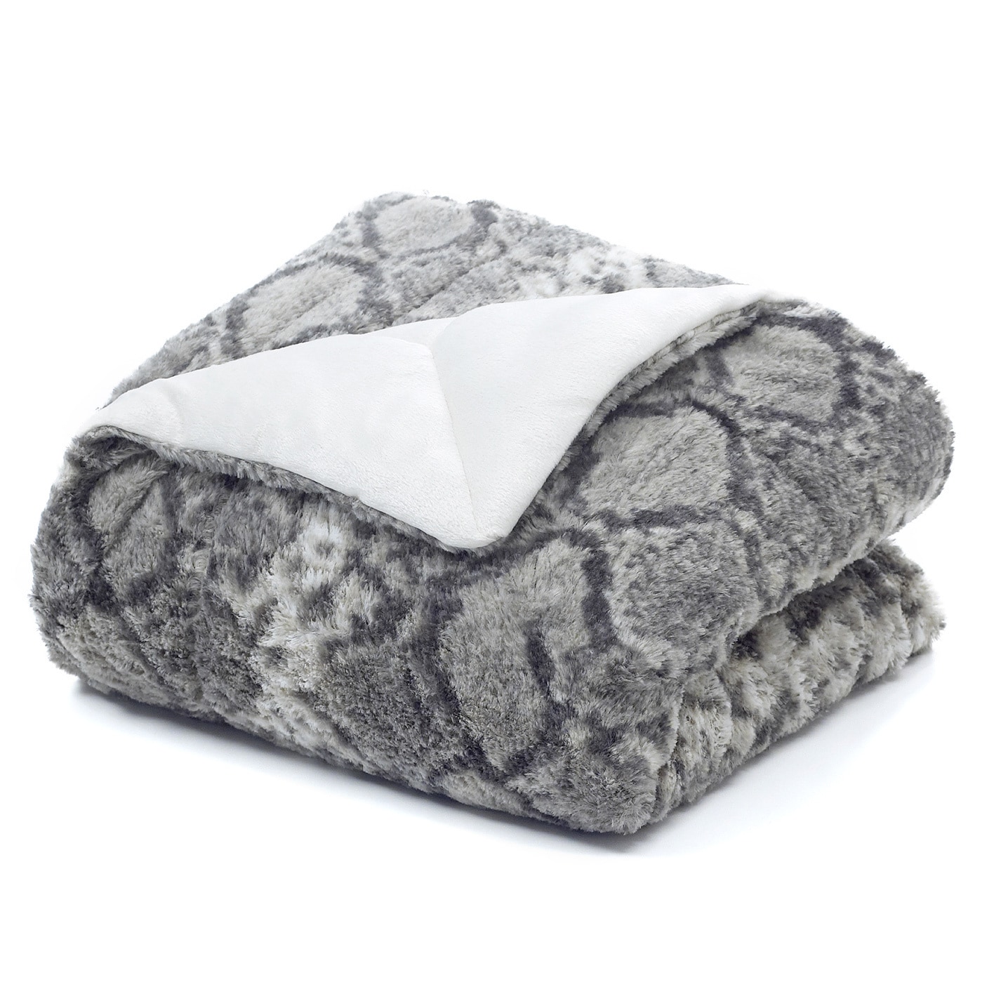 Snakeskin Faux Fur Throw Blanket