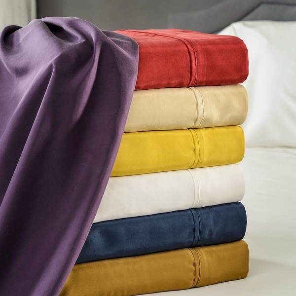 Elle & Alix Sand Washed Silk Sheet Set. Opens flyout.
